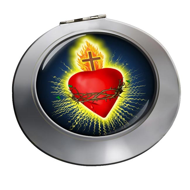 Sacred Heart Chrome Mirror